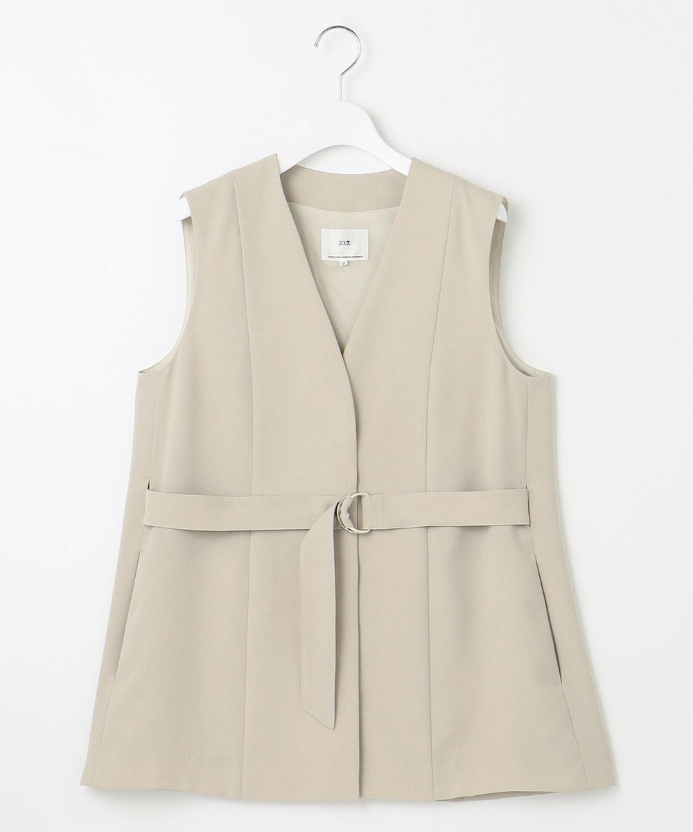 23区 L 【撥水加工/UVカット】キューティクルストレッチツイル ジレ 