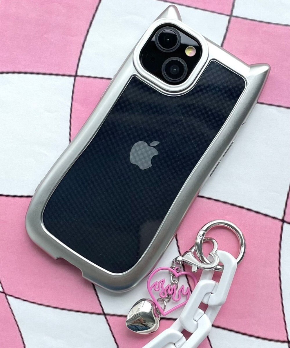 WEGO 猫耳フレームiphoneケース（シルバー） 