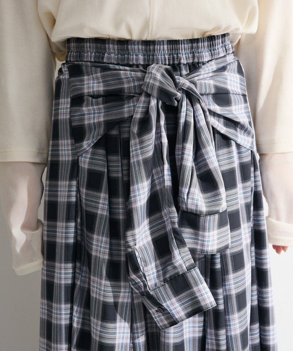 Green Parks イージーケアチェックボリュームスカート 