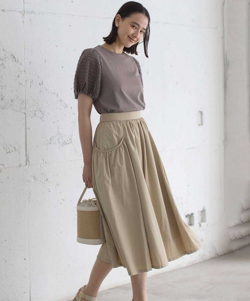 組曲 L 華感コンビネーションスリーブ カットソー 