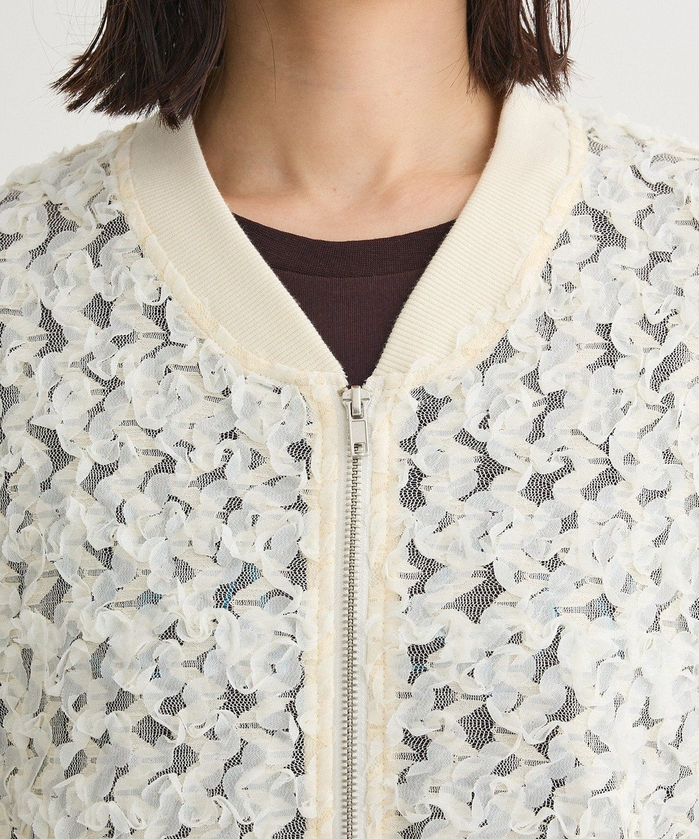 Green Parks フラワー柄チュールブルゾン 