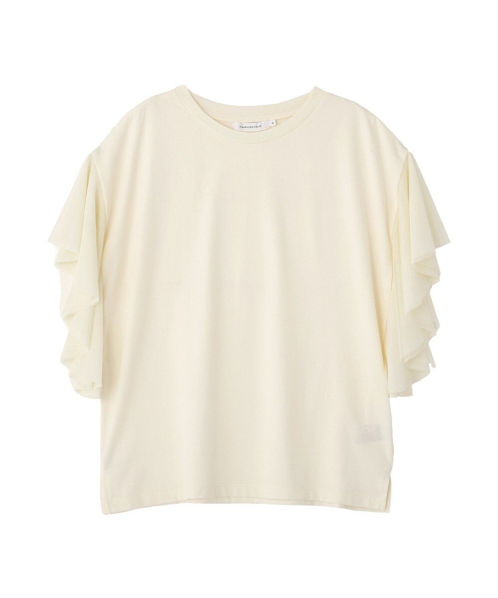AMERICAN HOLIC 【WEB限定】袖チュールサイドスリットプルオーバー 