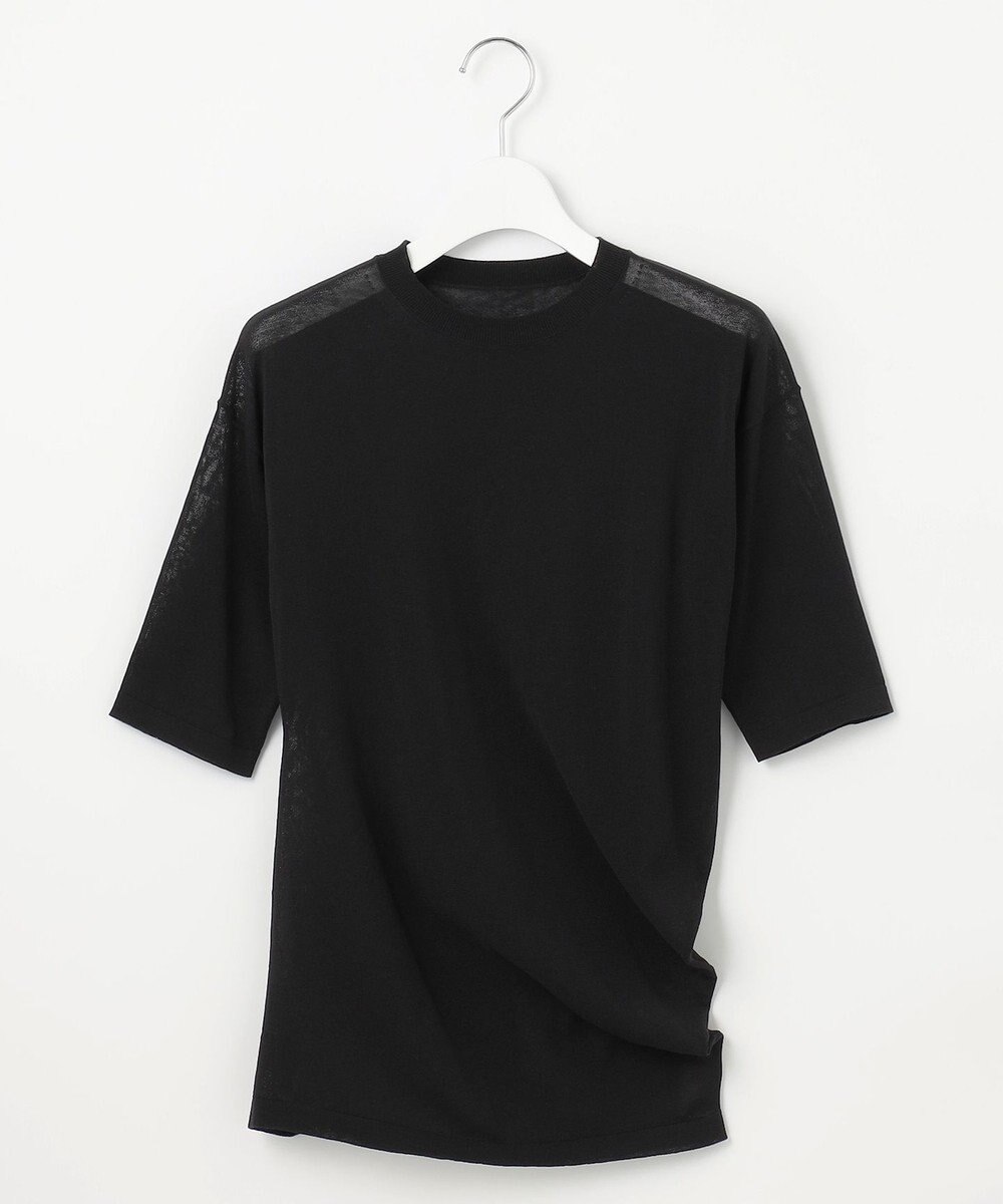 23区 【エステータ】シアーニット 5分袖ドレープ 