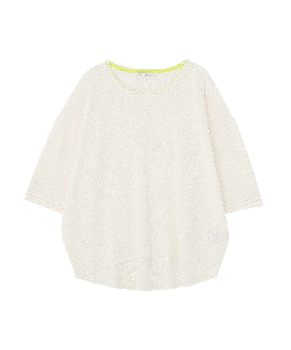 Green Parks 七分袖機能ニットプルオーバー 