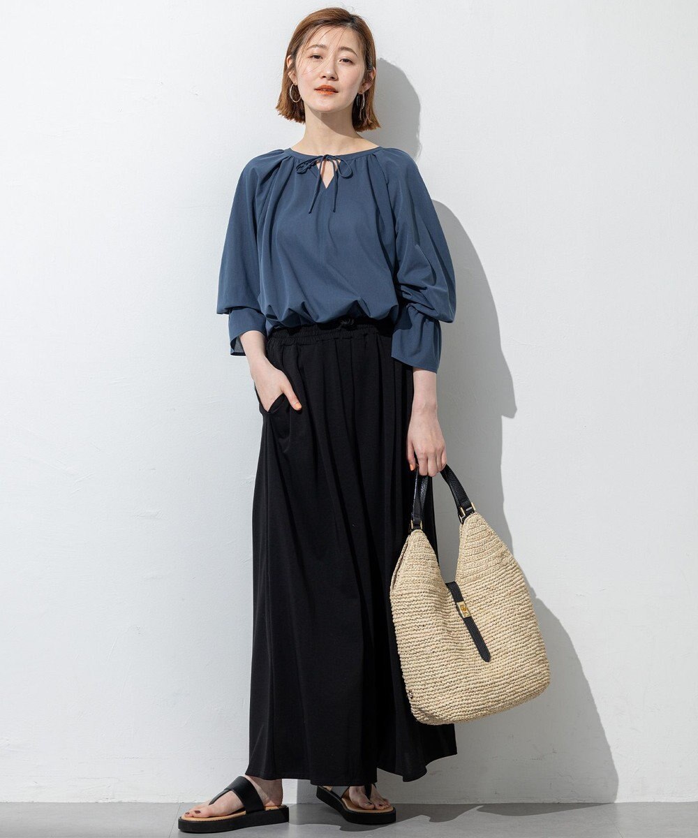 23区 S 【洗える】クリアトリコットジャージー ギャザーデザイン カットソー 