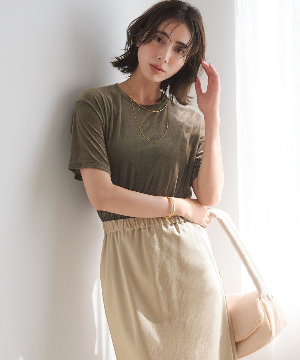 23区 S 【洗える】シアーベロア リラックス Tシャツ 