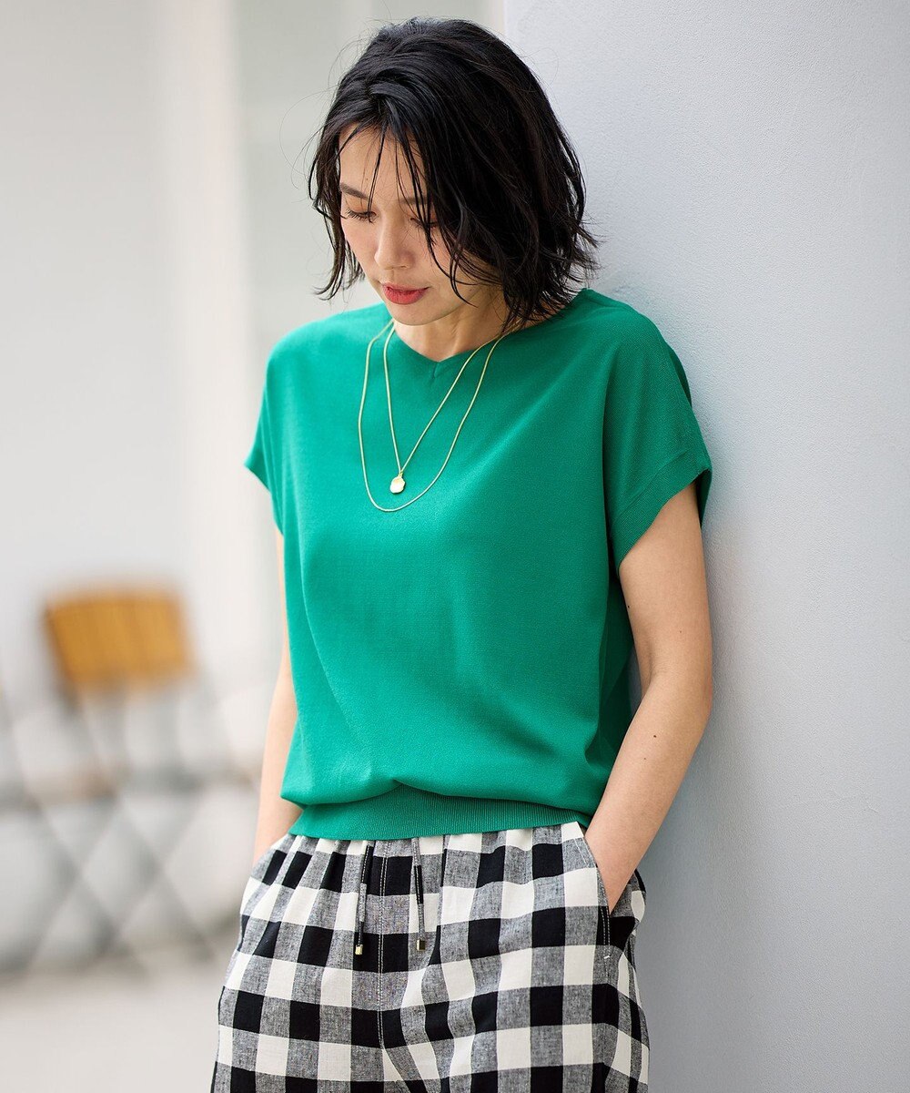 ANY L ハーフスリーブニット 