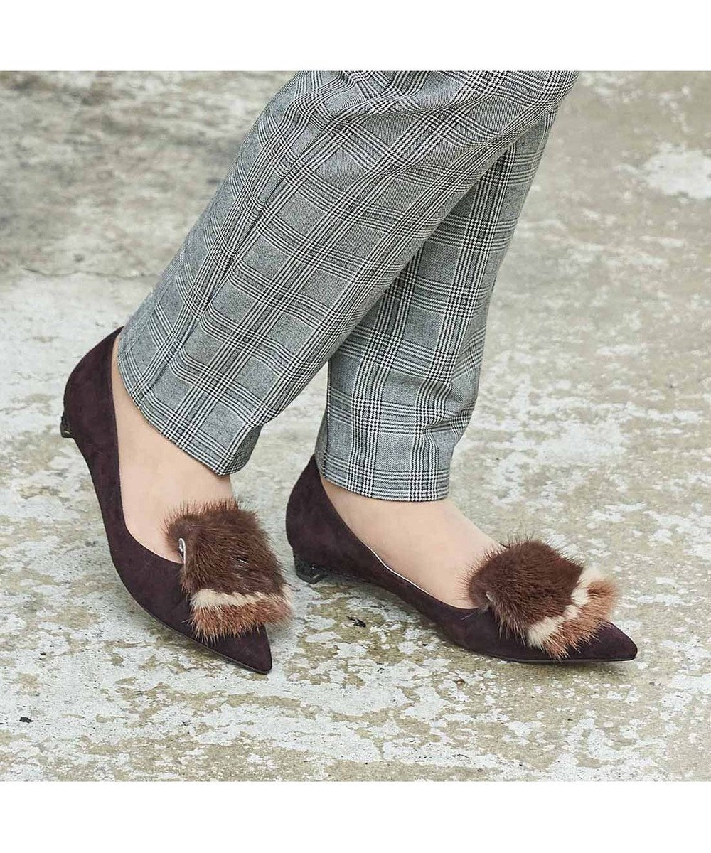 MODE ET JACOMO <MODE ET JACOMO>コンビファー付きフラットパンプス 