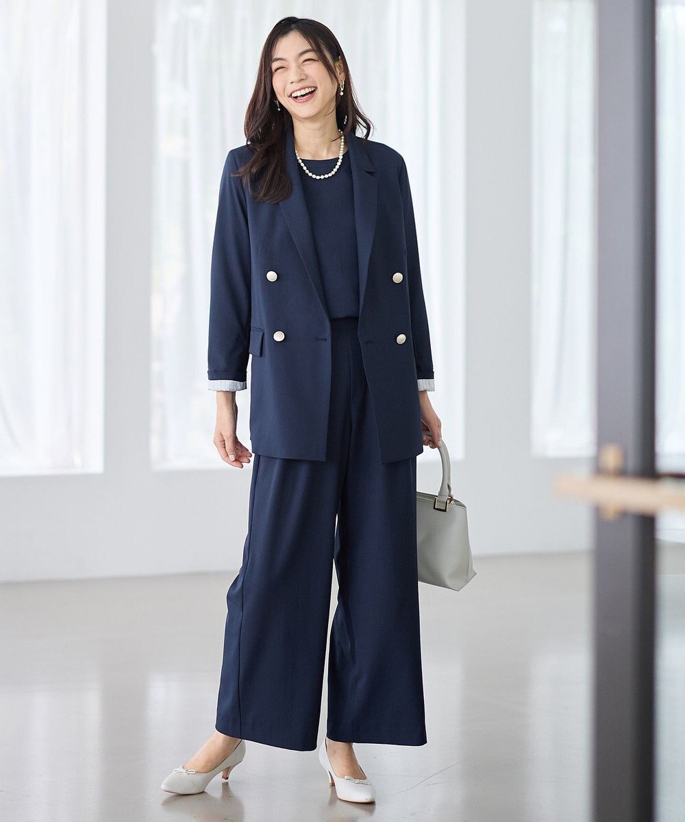 ANY L イージーケアライトストレッチダブルテーラードジャケット 