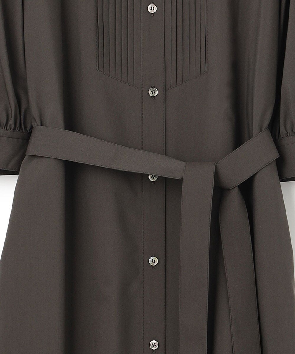 23区 L 【洗える】プレーンストレッチタフタ シャツ ワンピース 