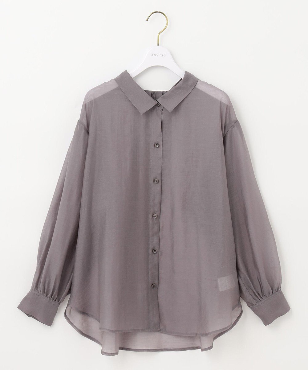 ANY SIS 【洗える】シアー シャツ 