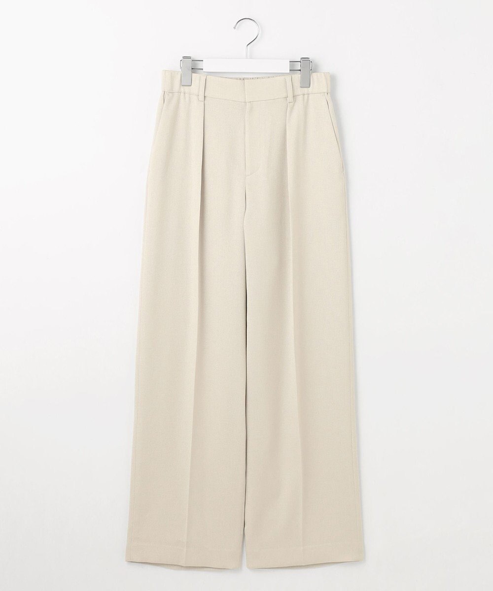 自由区 S 【セットアップ対応・接触冷感・洗える】リネンライクシンセティックワイドストレート パンツ 
