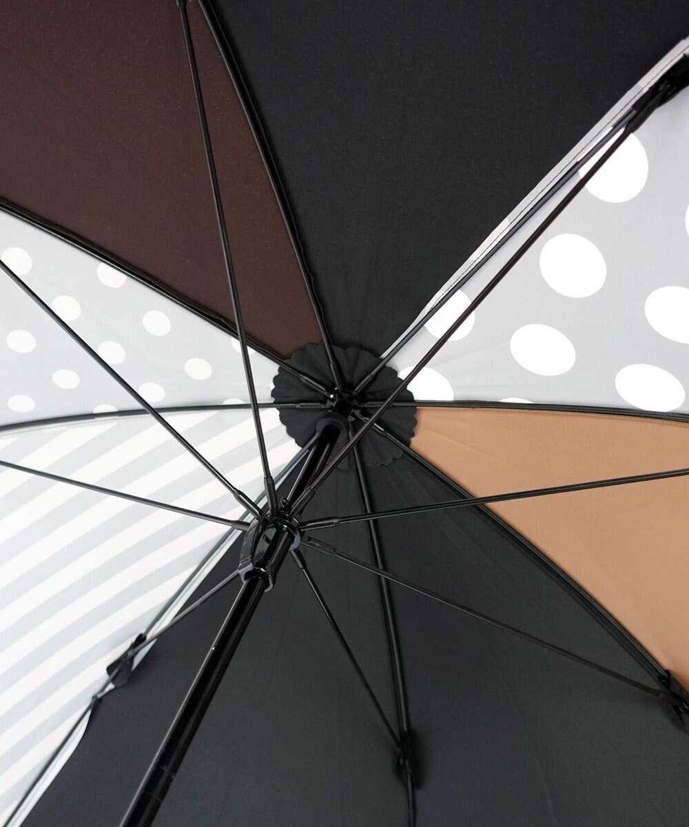 +RING レディース向け プラスリング 雨傘（長）60cm BLK/BRN T1402 