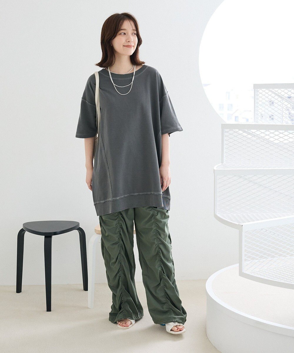 Green Parks ピグメント裏毛切りっぱなしチュニック 