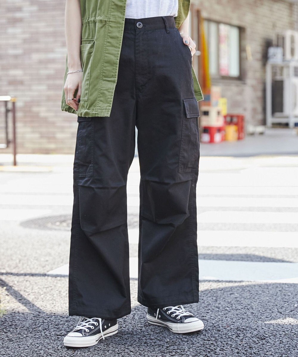 WEGO 【ユニセックス着用ITEM/SMLサイズ展開】ワイドカーゴパンツ 