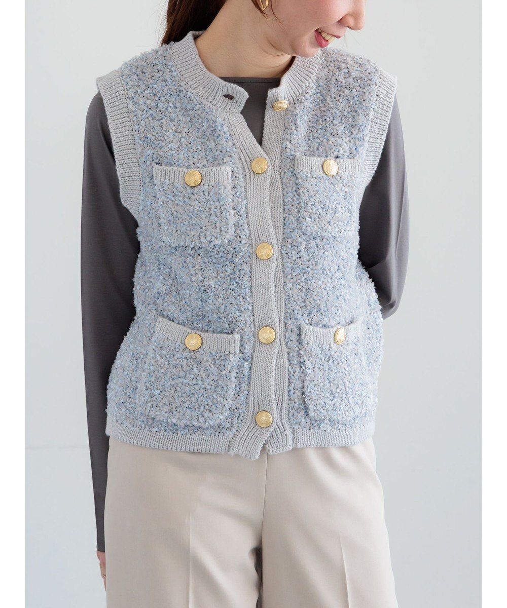 Te chichi ツイードニットベスト 