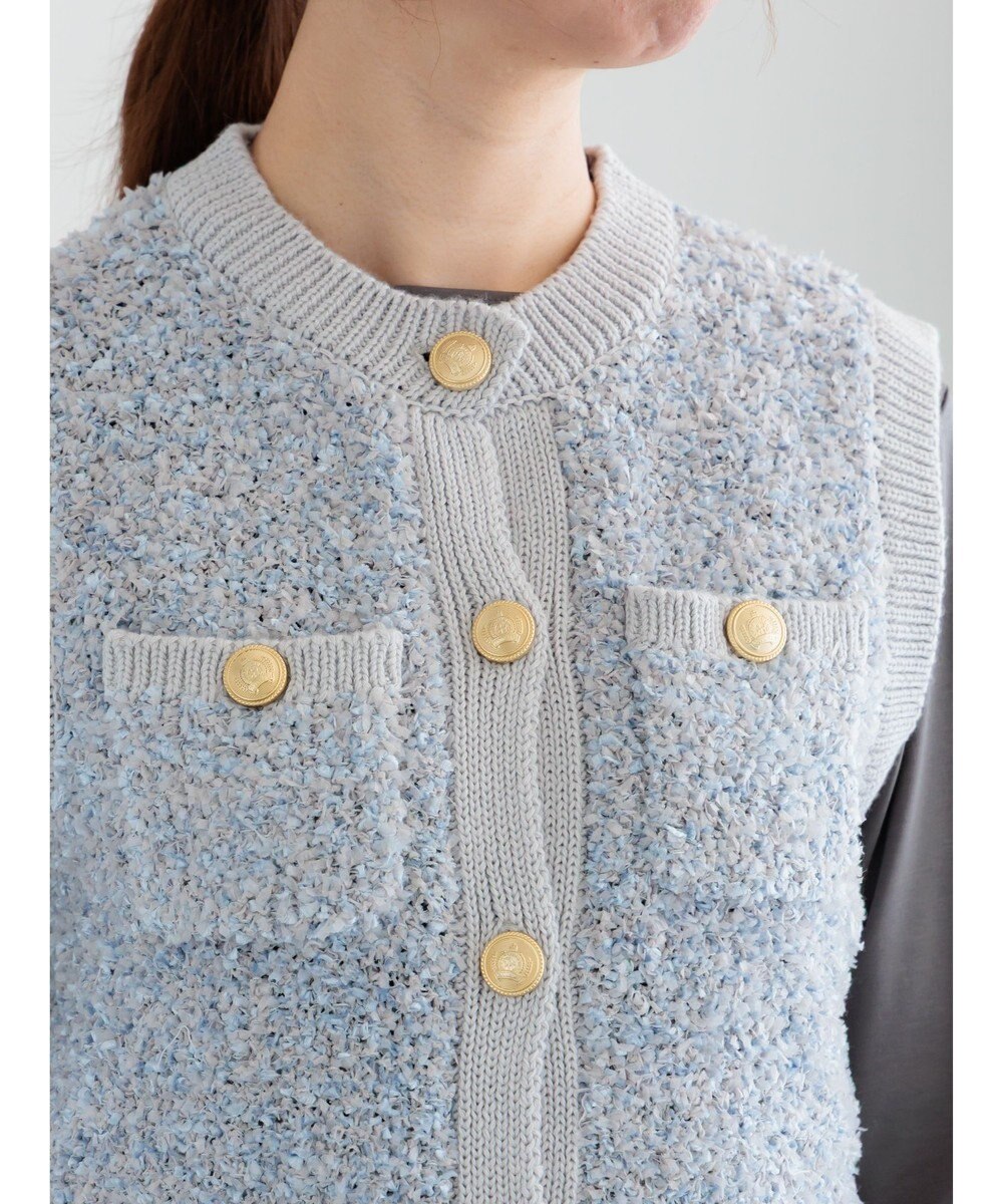 Te chichi ツイードニットベスト 