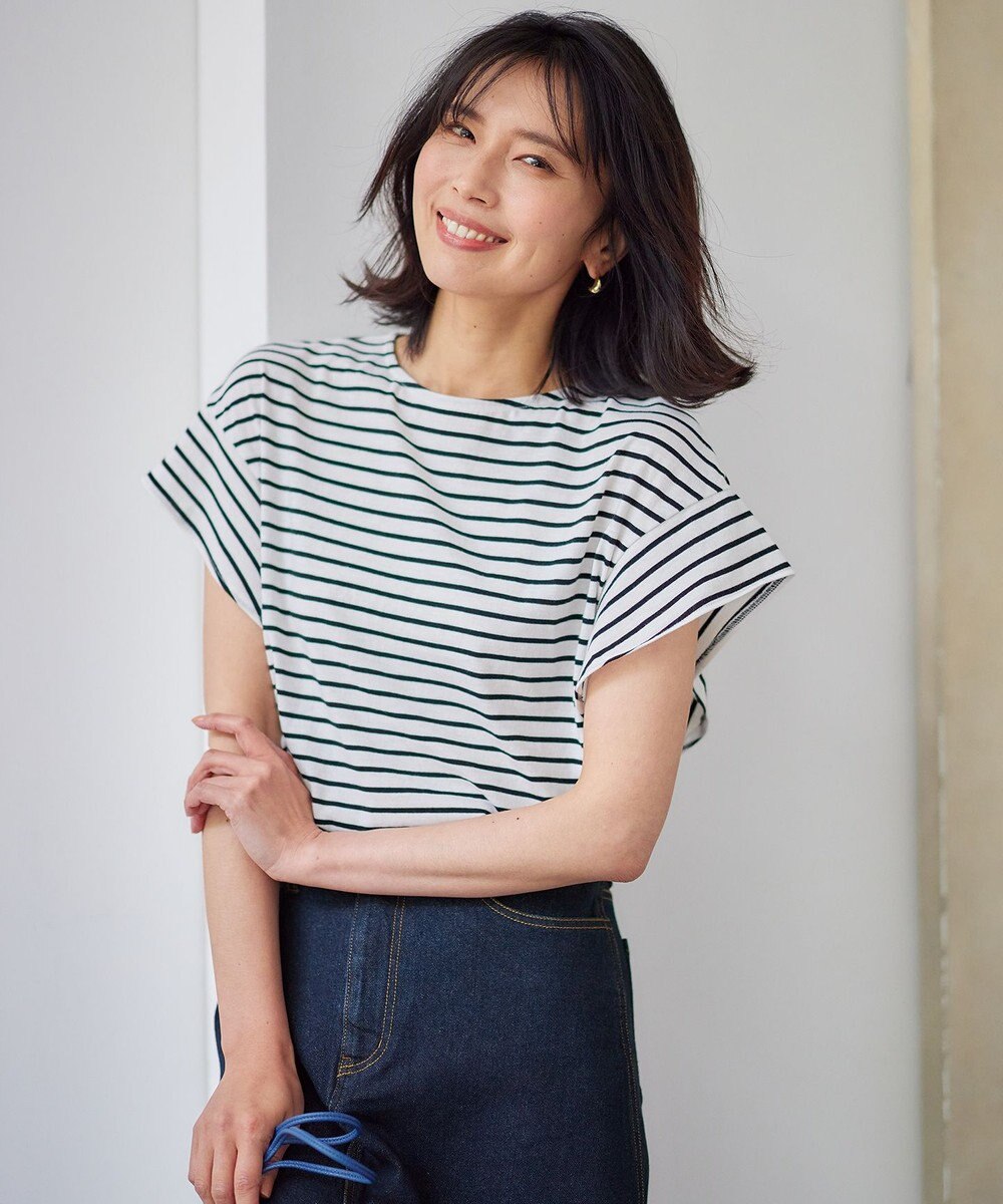 ANY 【接触冷感/UVケア/シワになりにくい】フレアスリーブ TブラウスⅡ 