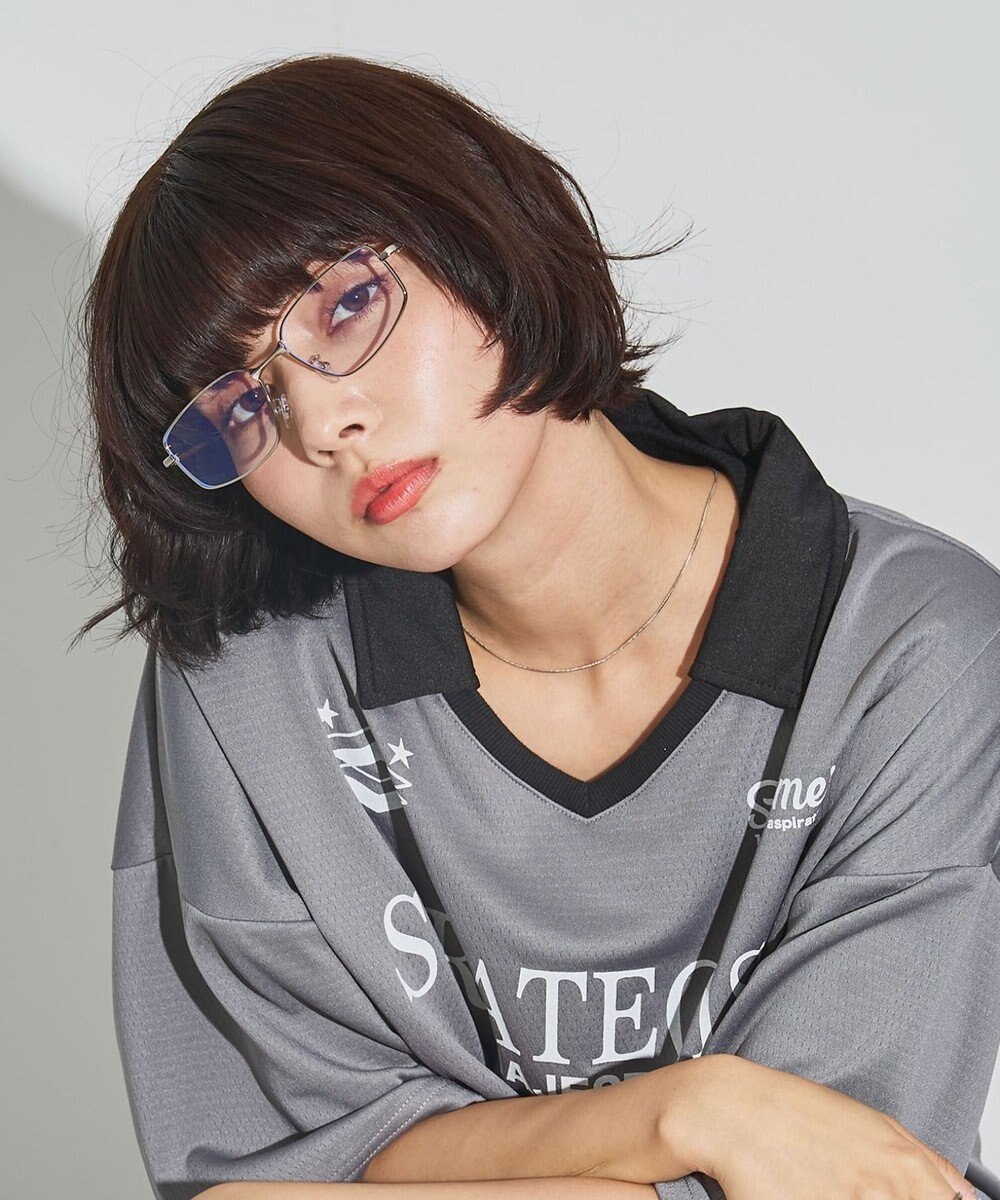 WEGO メタルフレームスクエアアイウェア 