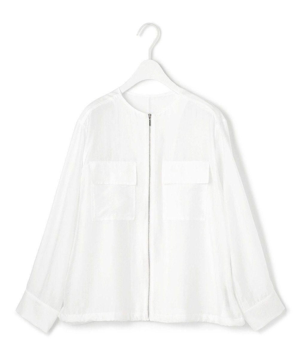 ICB 【洗える】リヨセルナイロンワッシャー ノーカラーブルゾン 