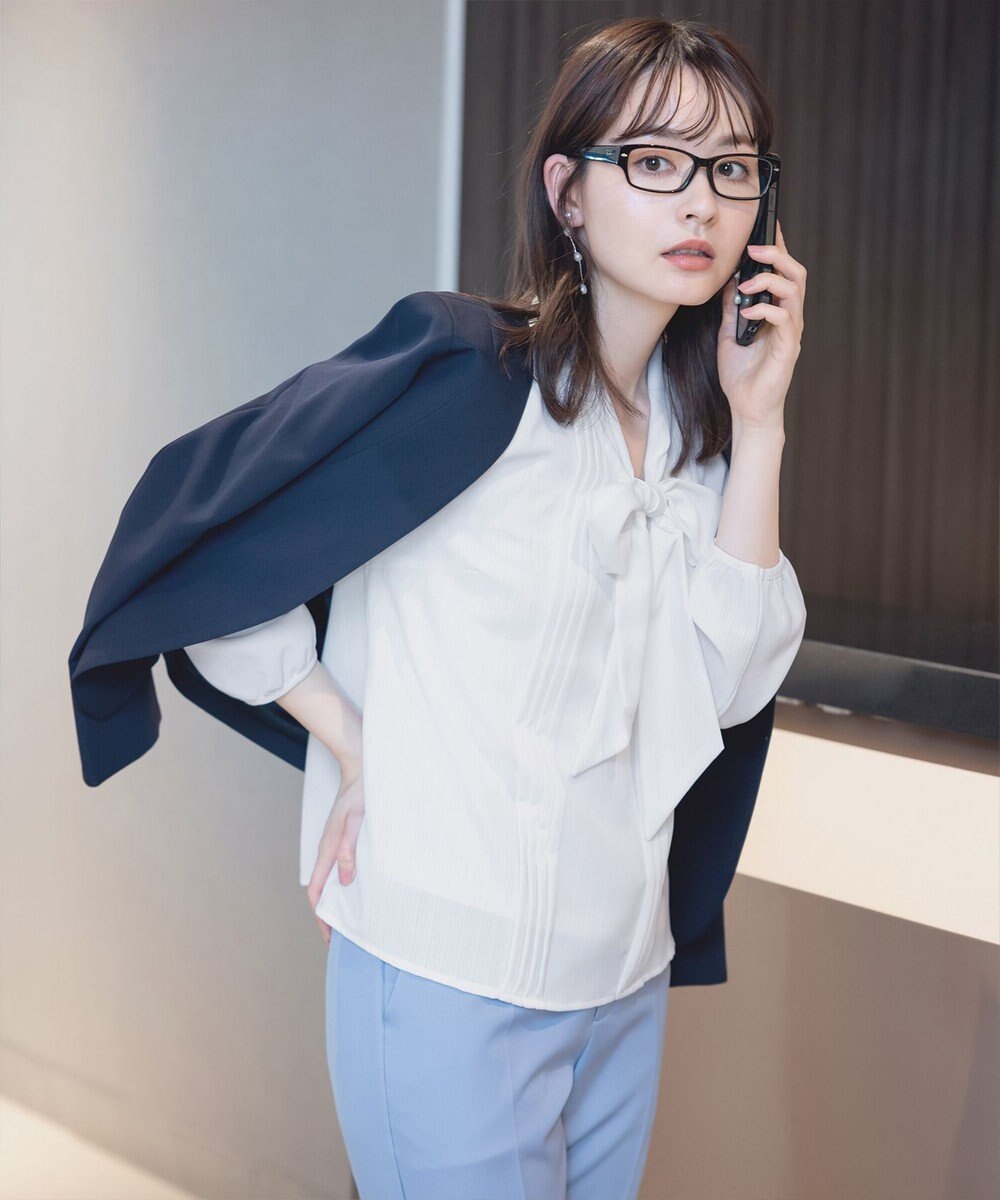 Tiaclasse 【新色追加・洗える】リボンタイブラウス 