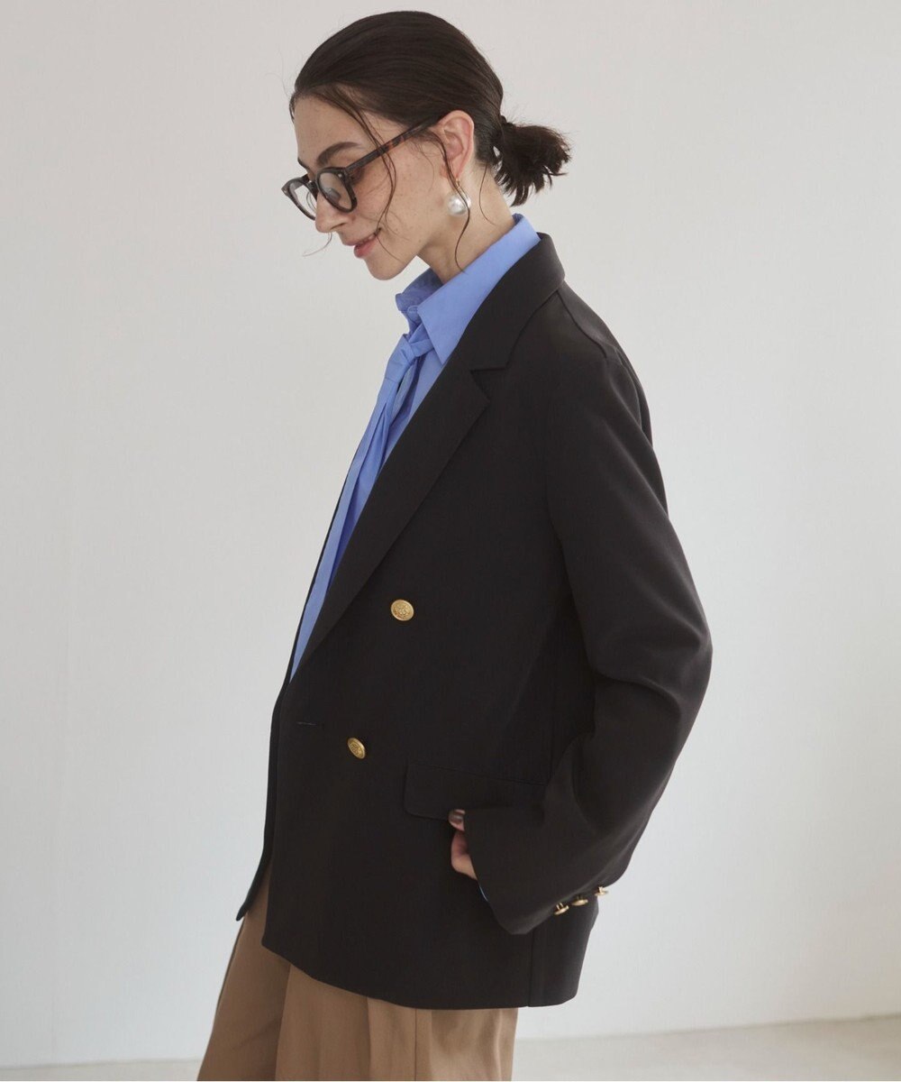 WEGO 【ANGIE VINTAGE/S/Mサイズ展開 / オケージョン対応 / セレモニー対応】ゴールドボタン テーラードジャケット / 金ボタン ダブル ブレザー 