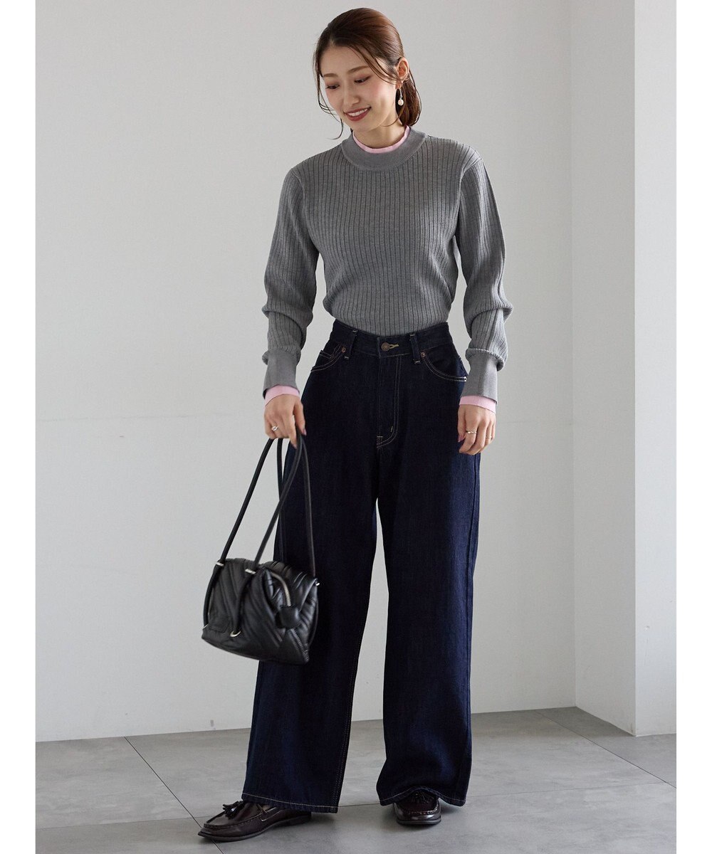 Te chichi 配色レイヤードリブニットプルオーバー 