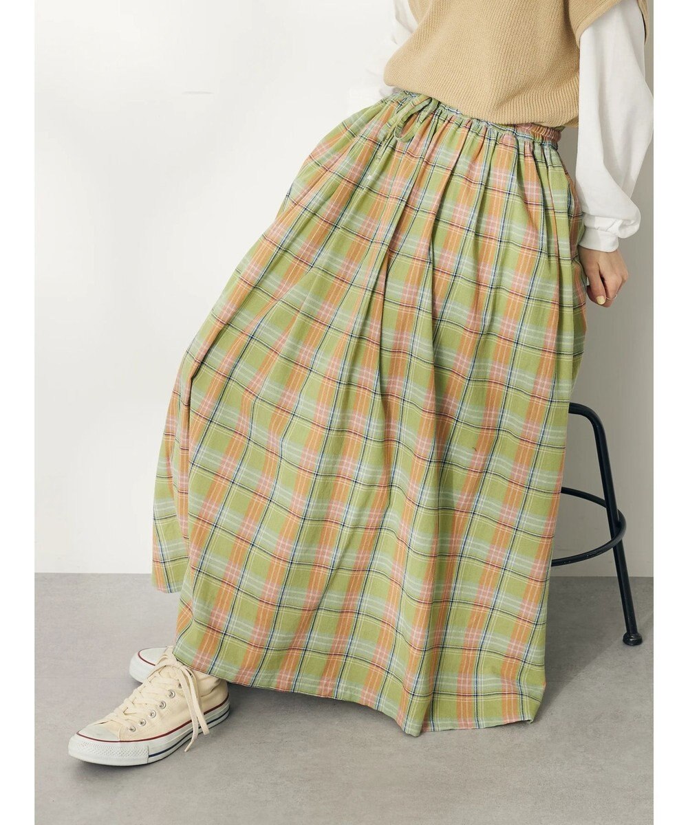 CRAFT STANDARD BOUTIQUE チェックギャザーロングスカート 