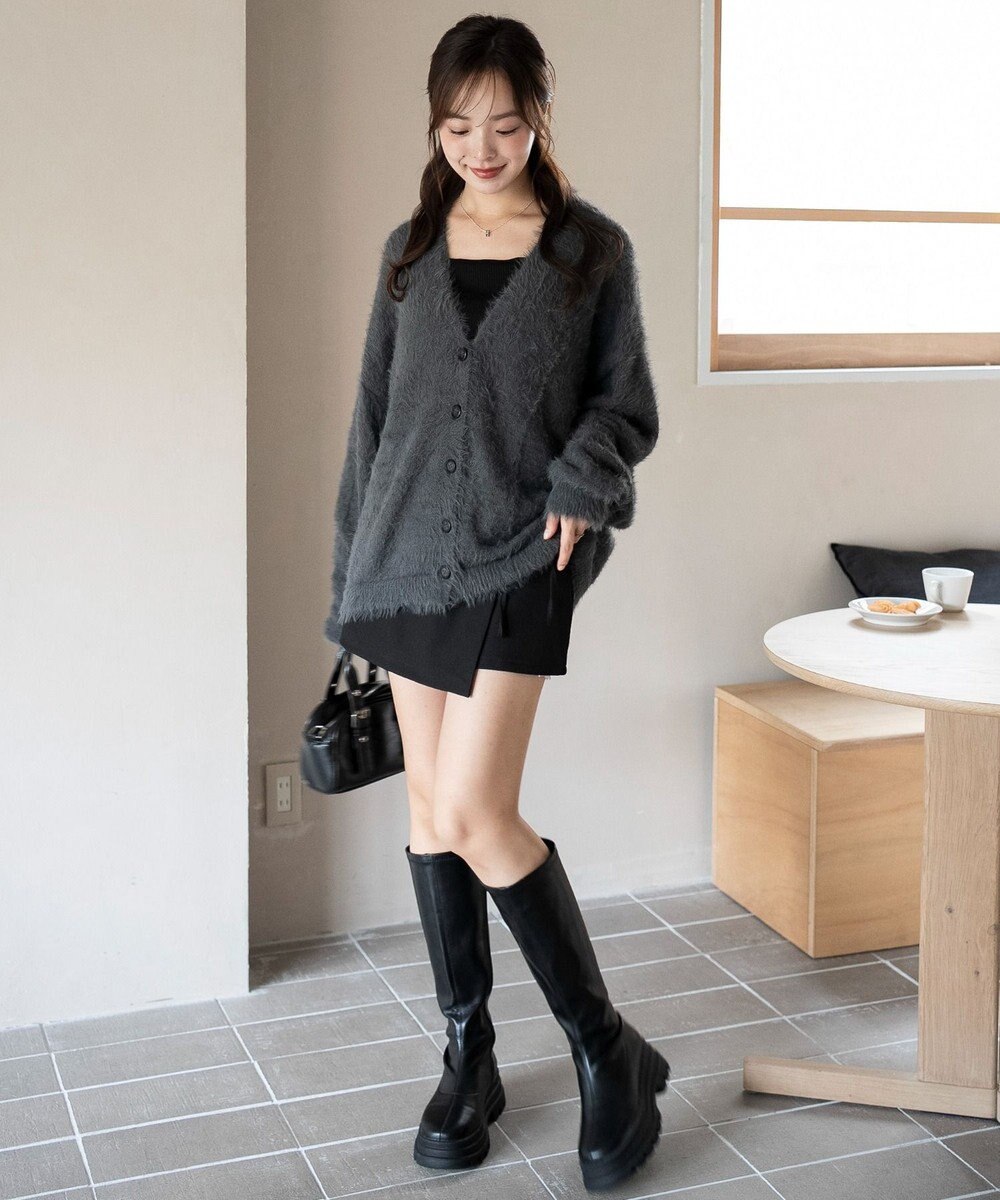 WEGO 【25年秋冬新作/WEB限定】別注USPOLOシャギーニットカーデ 