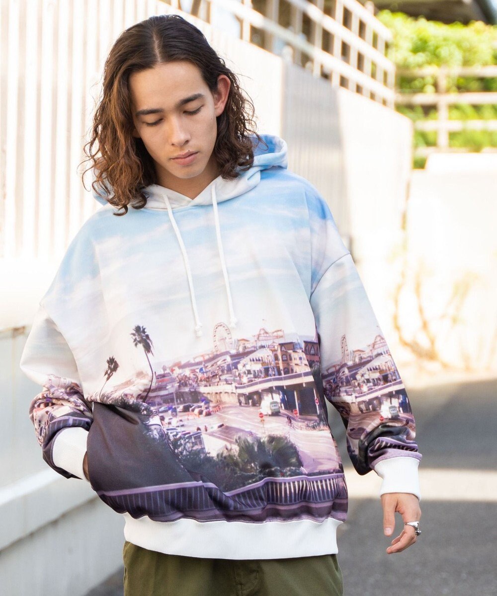 WEGO 総柄BIGプルパーカー 