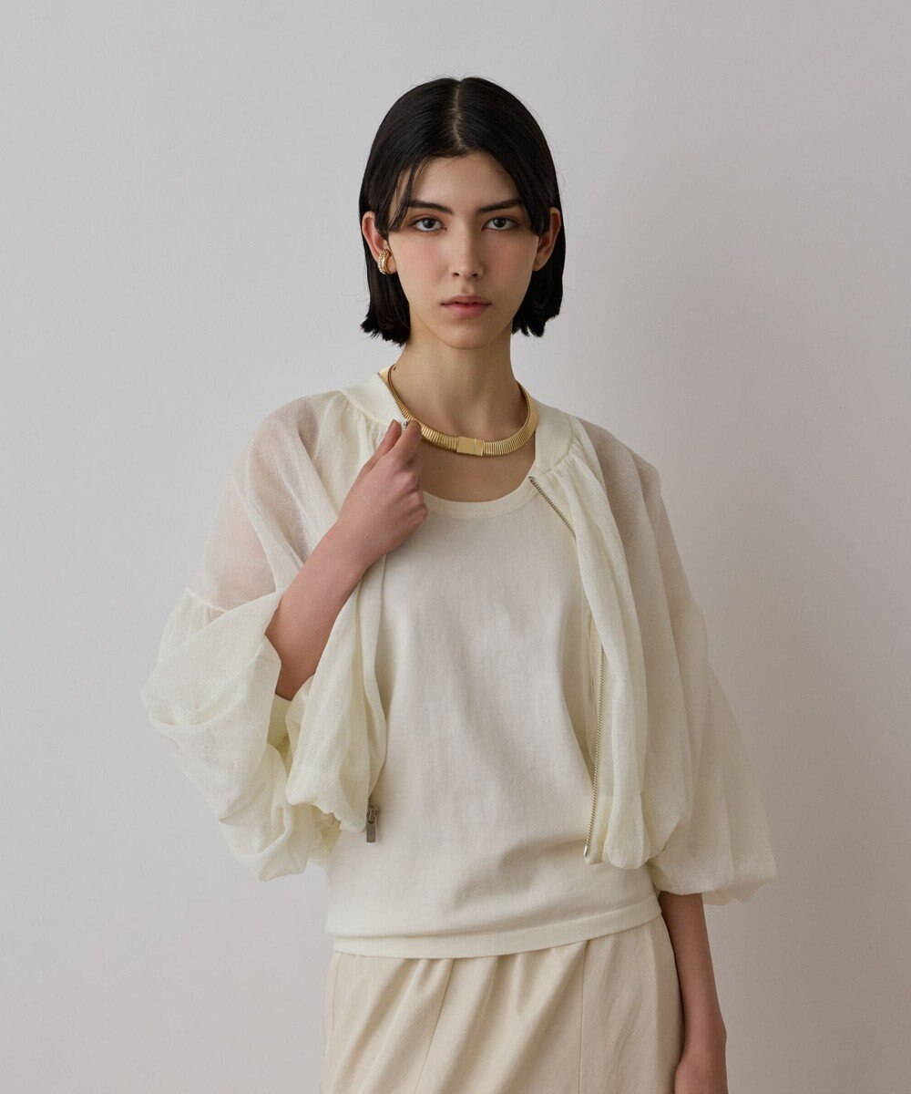 GRACE CONTINENTAL シアーニットバルーンジャケット 