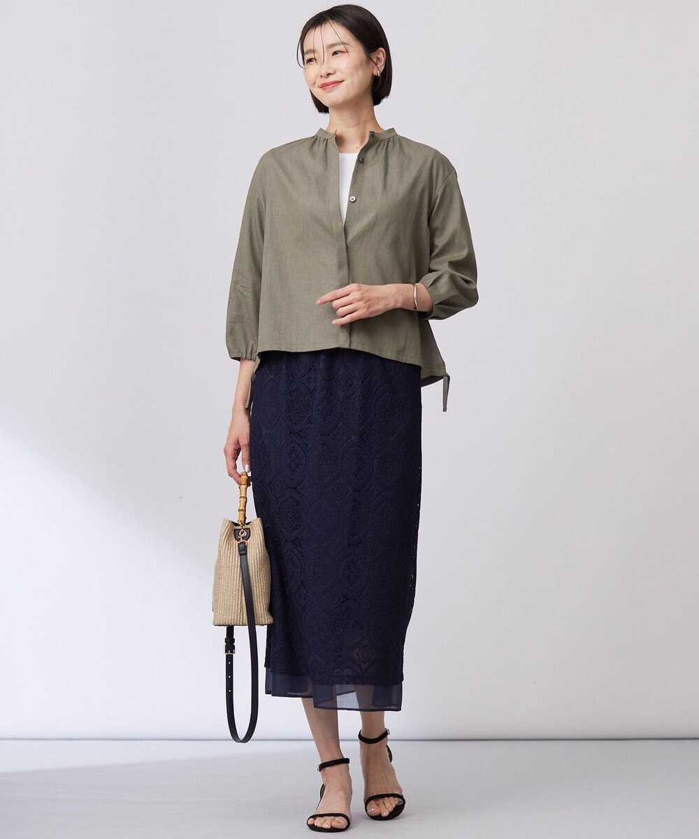 J.PRESS LADIES S 【洗える】ジャカードレース ナロースカート 