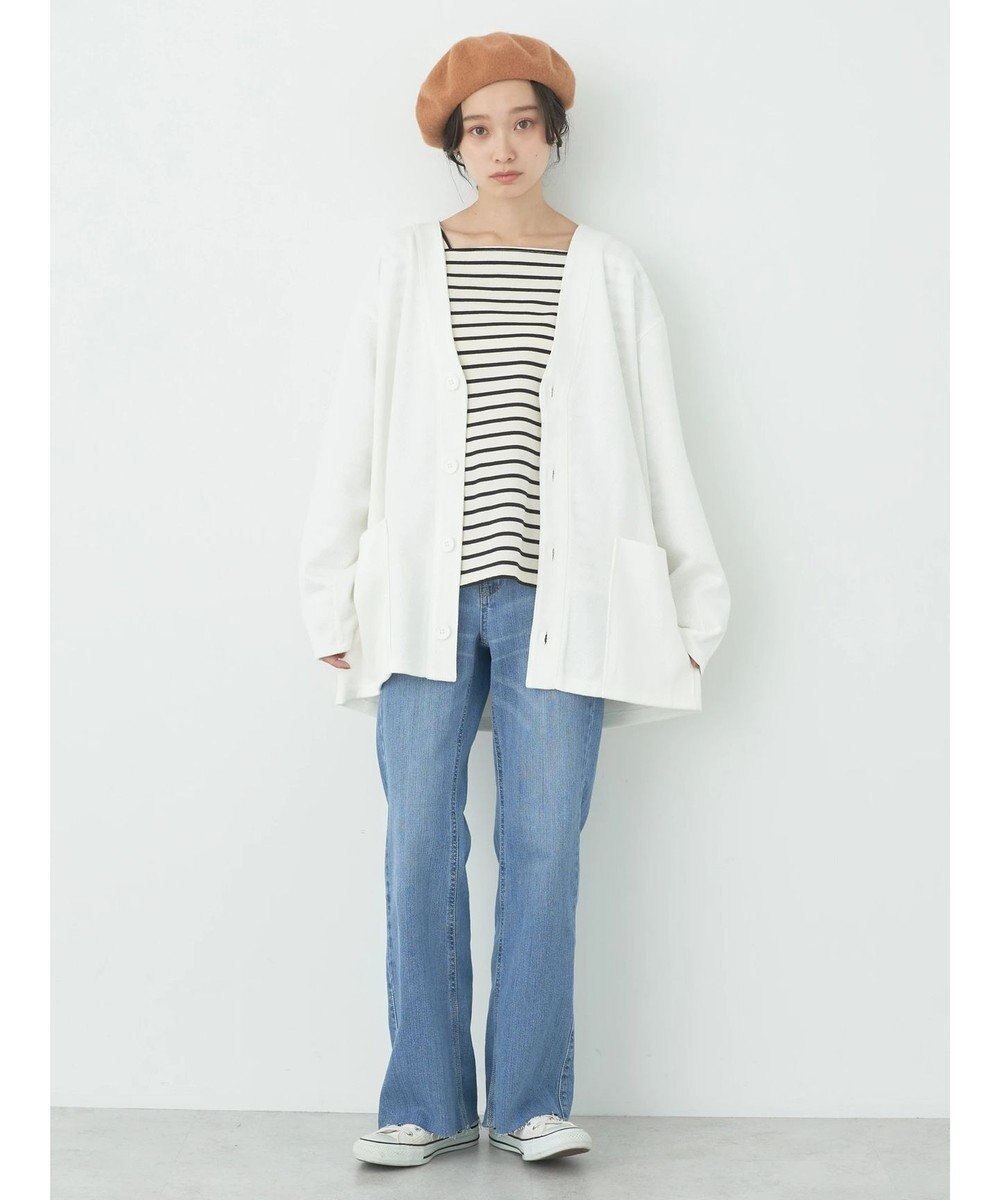 earth music&ecology ヘリンボーン調Ｖネックカーディガン 