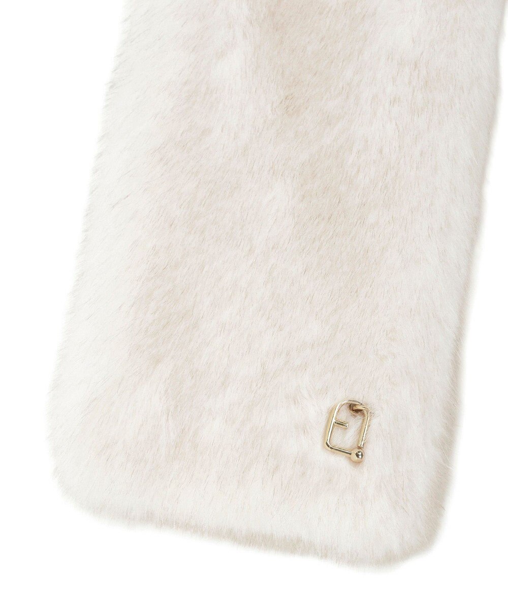 MOONBAT FURLA（フルラ）差し込みファーティペット マフラー アーチロゴ フェイクファー 