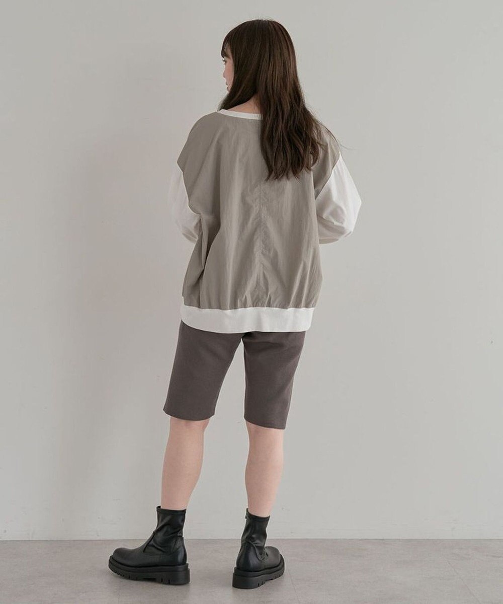 Green Parks グログランテープ配色ドッキングプルオーバー 