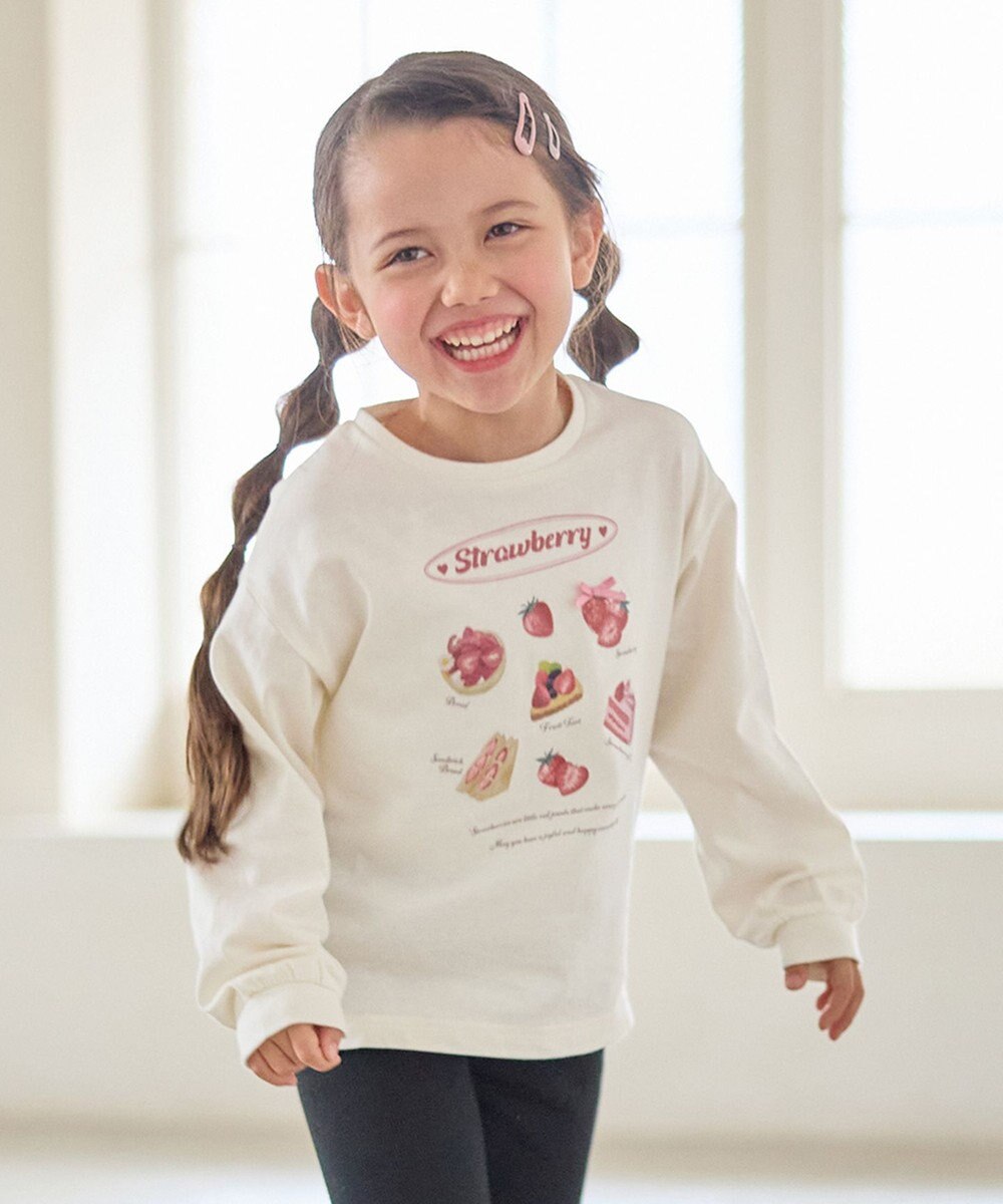 ANY KIDS 【Strawberry Collection】アートプリント 長袖Tシャツ 