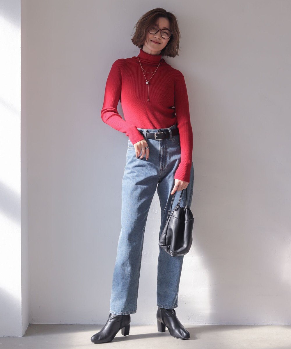 WEGO 【2025年秋冬新作】リブタートルニット 