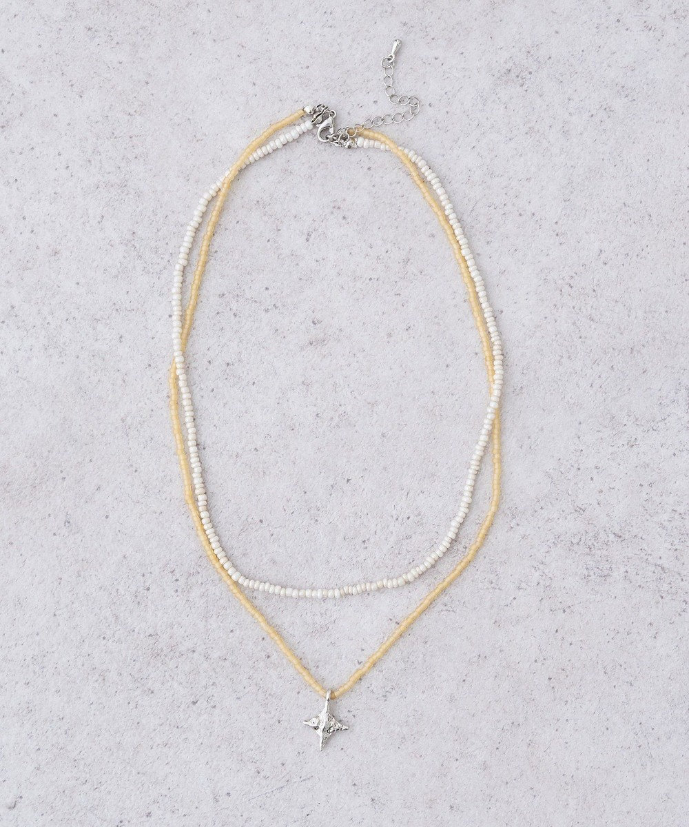 earth music&ecology ビーズ２連ネックレス 