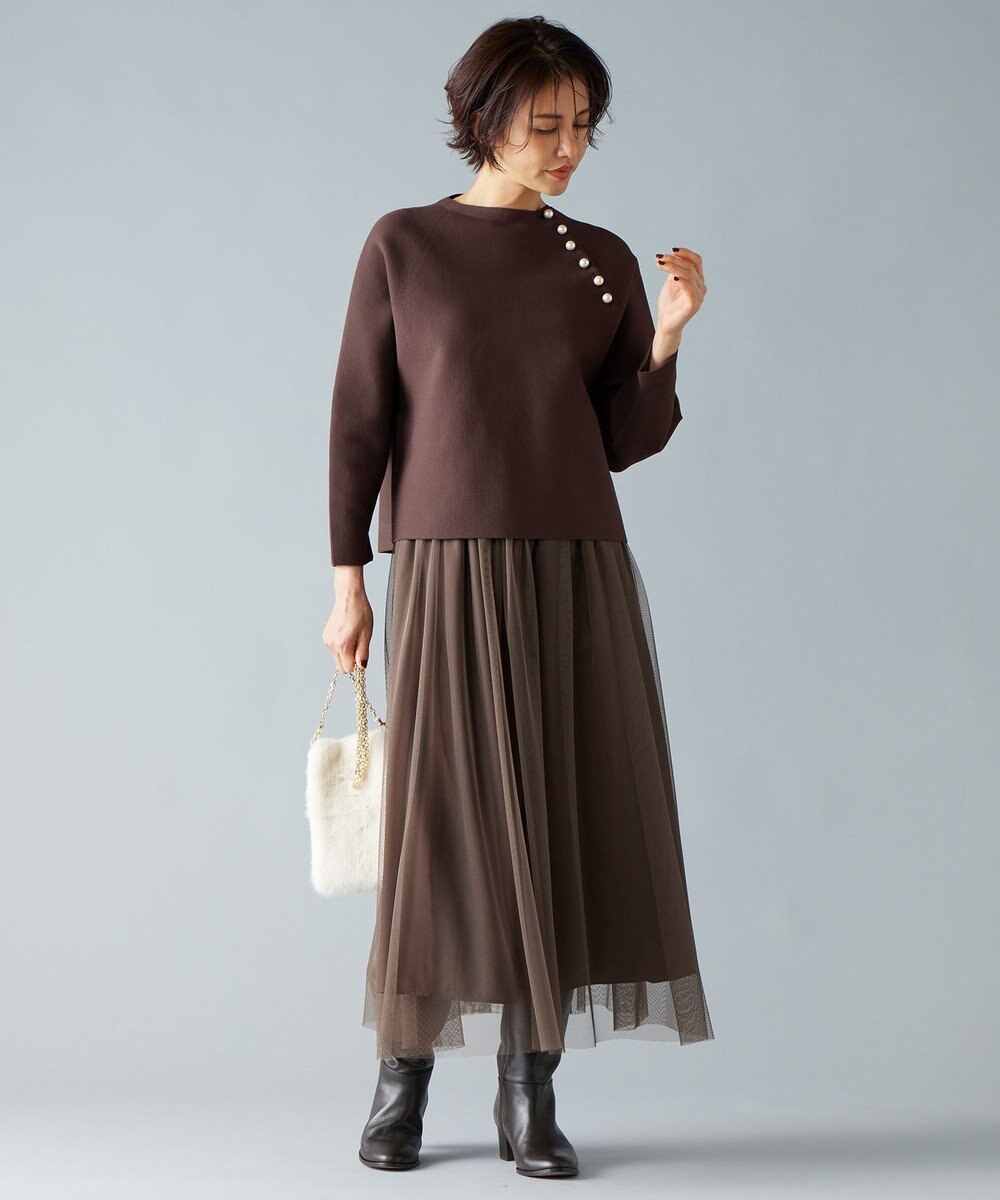 自由区 S ポリエステルホールガーメントラグランボタン ニット 