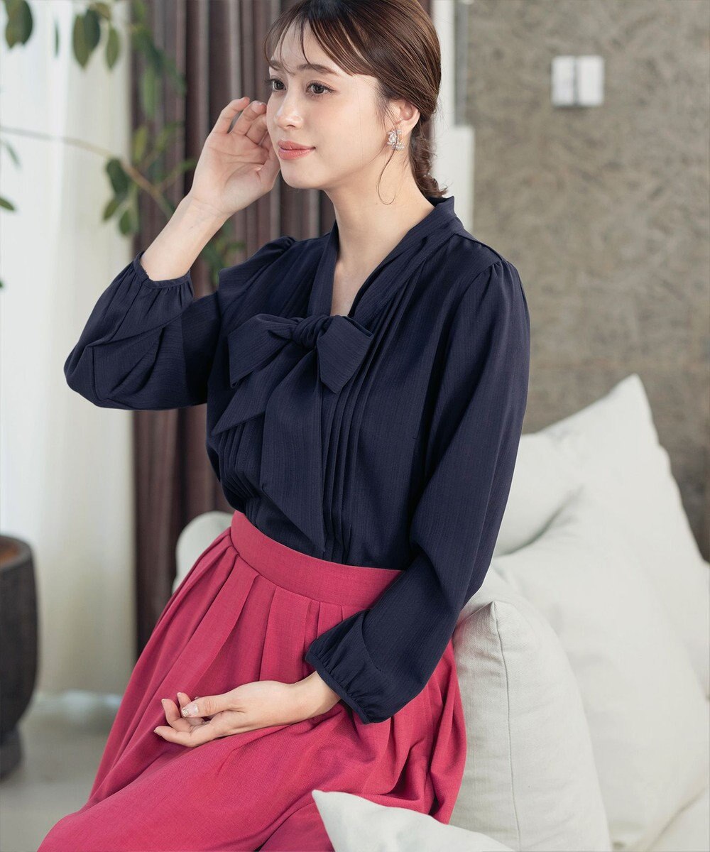 Tiaclasse 【新色追加・洗える】リボンタイブラウス 