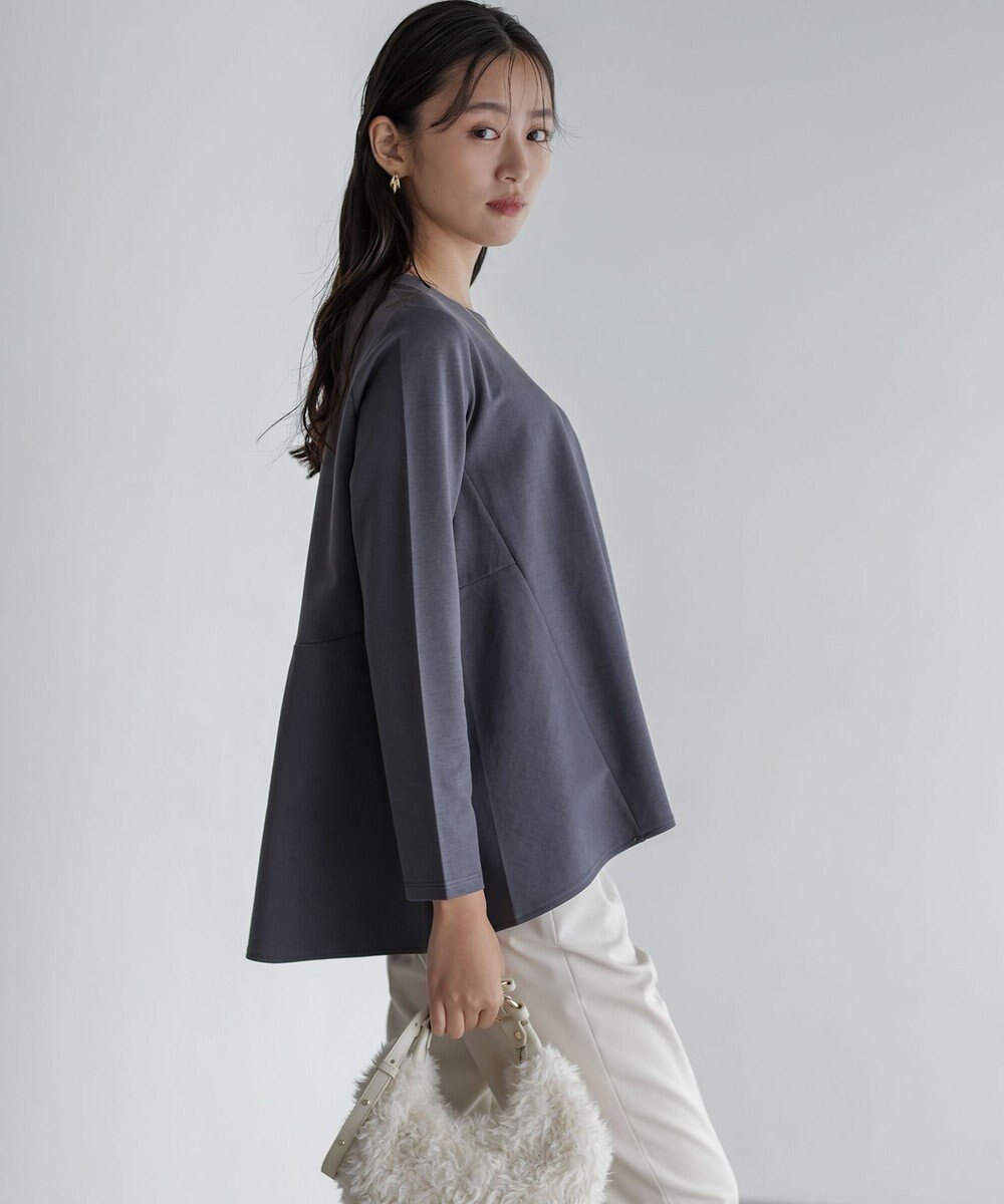 組曲 L バックフレアロングＴシャツ 