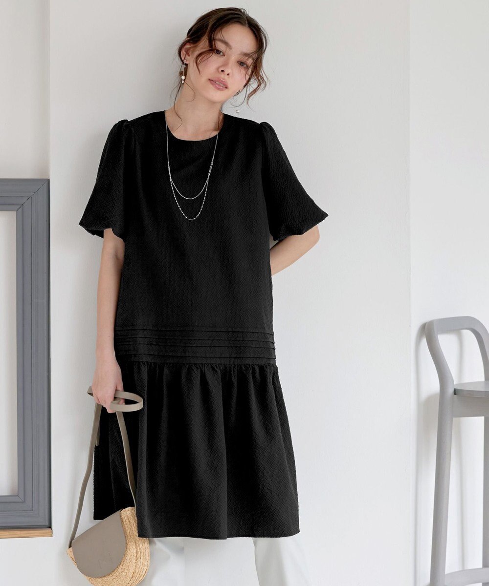 Tiaclasse L 【洗える】リップルピンタックワンピチュニック 