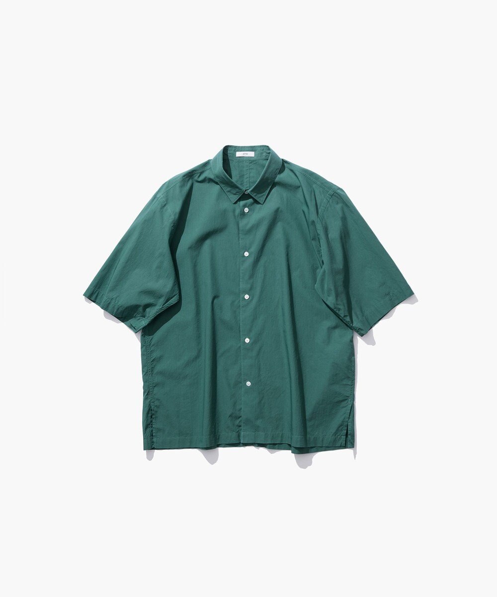 ATON SHRINK COTTON LAWN | オーバーサイズハーフスリーブシャツ - UNISEX 