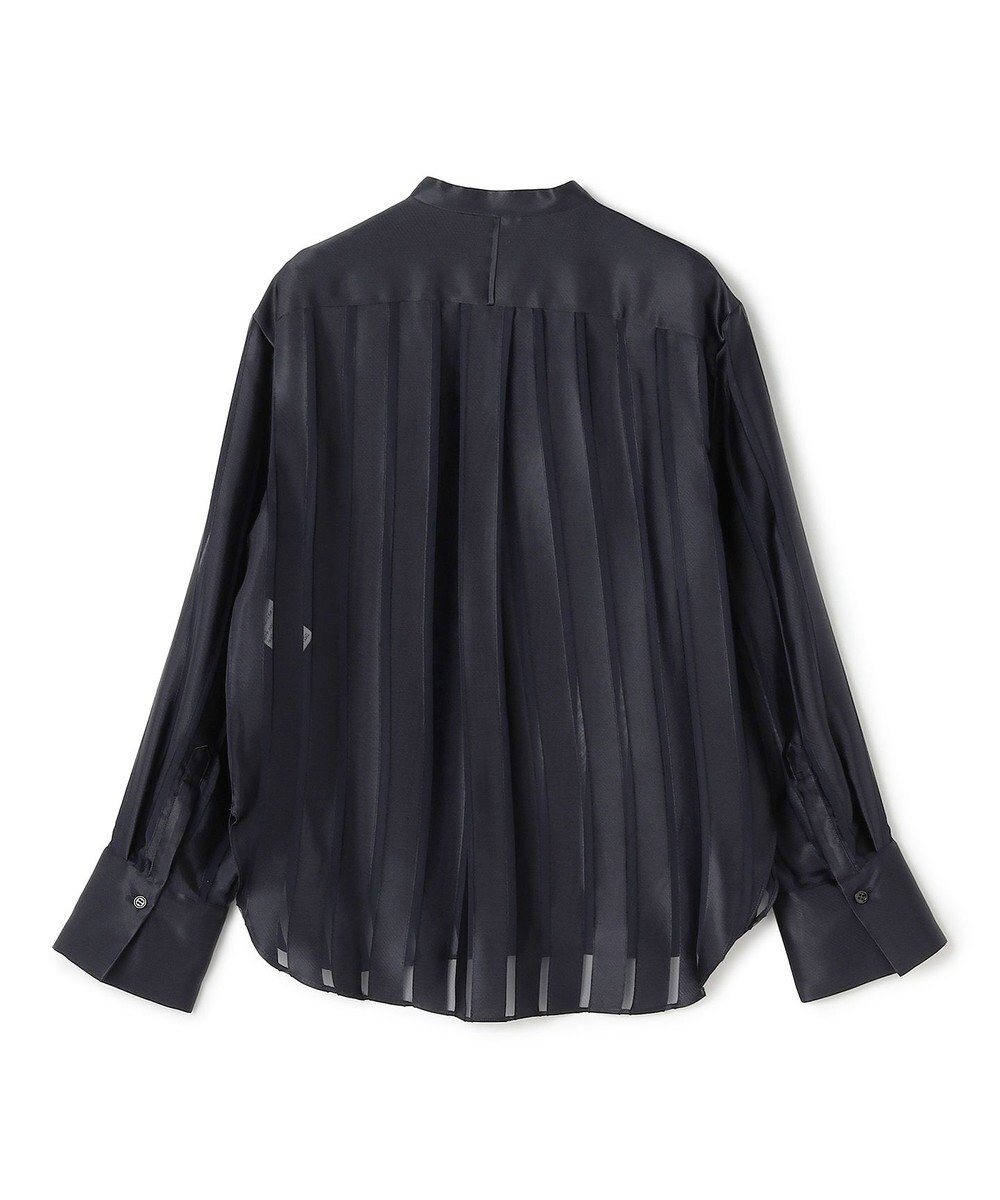 BEIGE， HAUYNITE / シアーストライプバンドカラーブラウス 