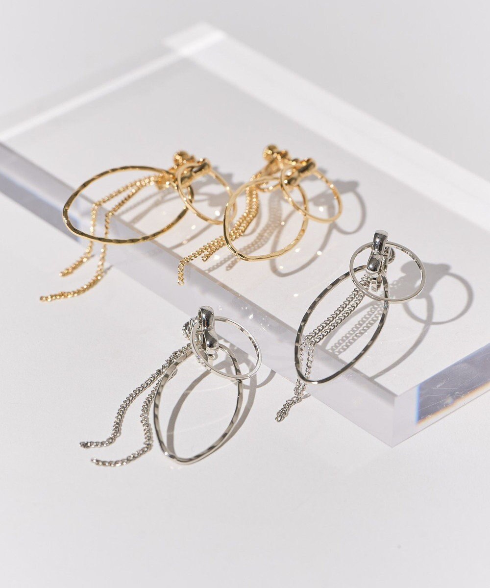 AMERICAN HOLIC ダブルリングチェーンイヤリング 