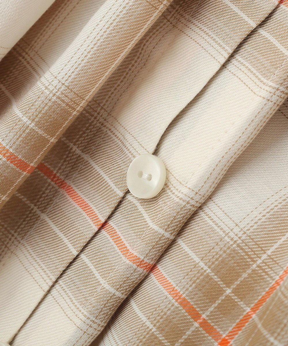 Green Parks 【しゃれシャツ】イージーケアＶネックチェックブラウス 