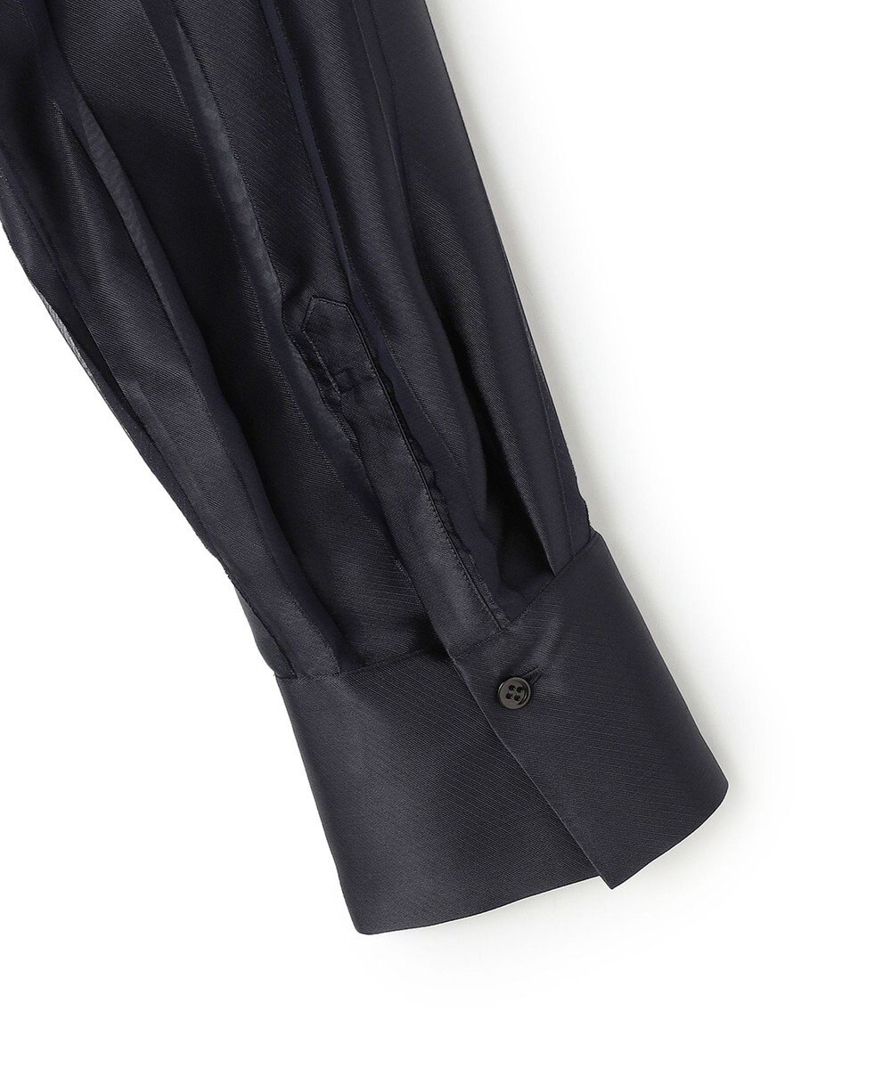 BEIGE， HAUYNITE / シアーストライプバンドカラーブラウス 