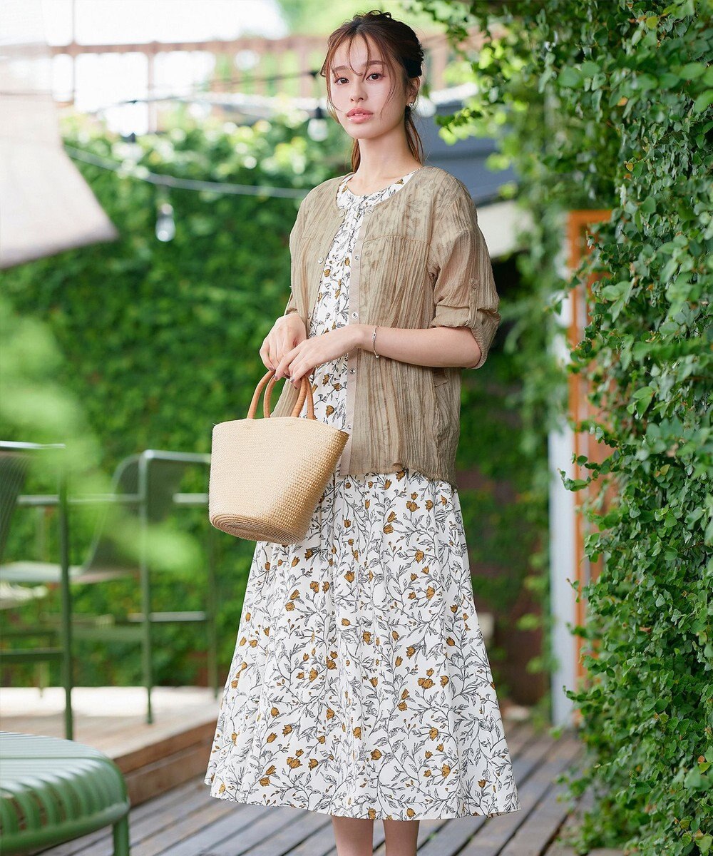 Tiaclasse 【洗える】楊柳バックフリルブルゾン 