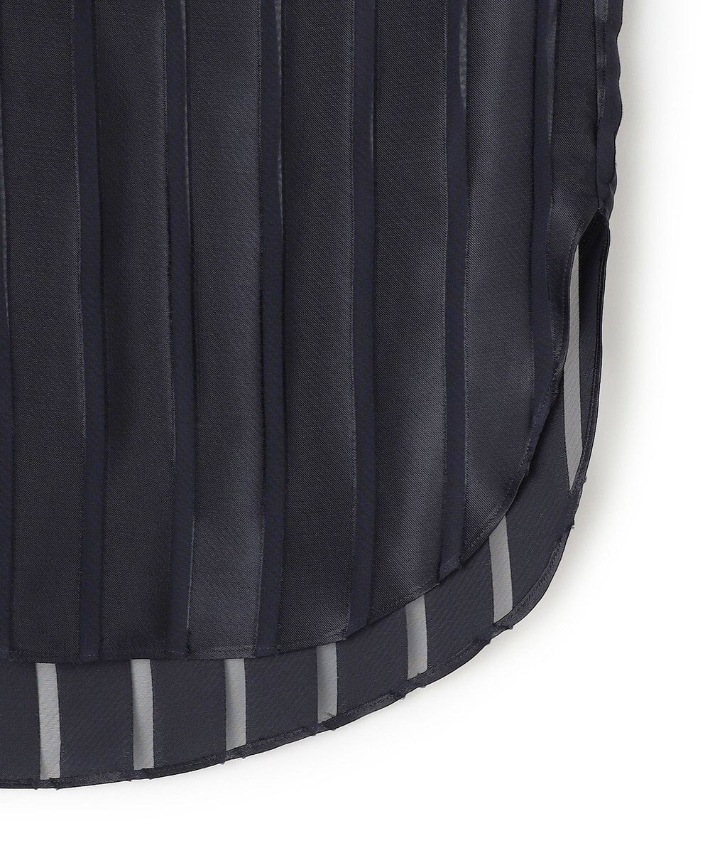 BEIGE， HAUYNITE / シアーストライプバンドカラーブラウス 