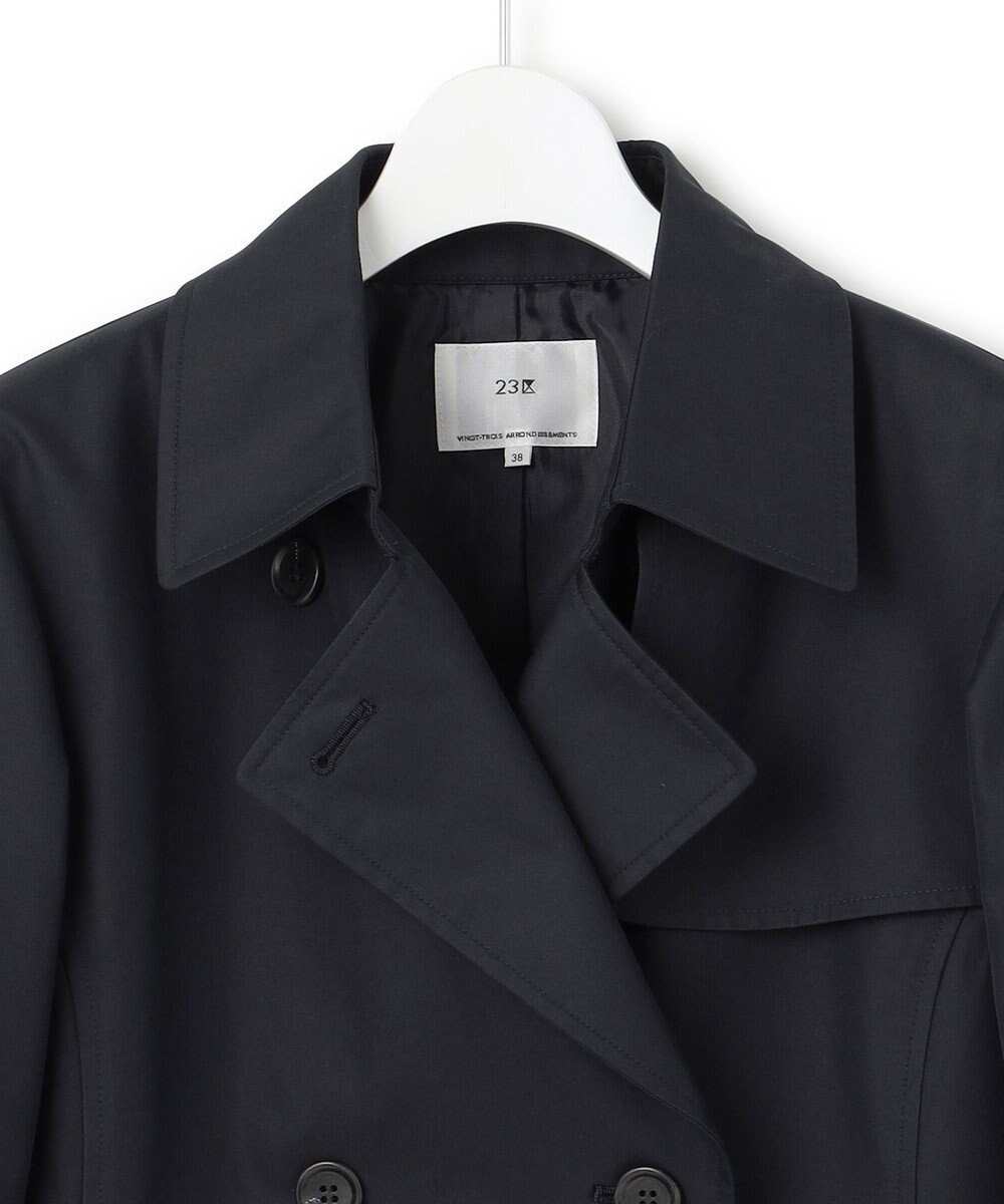 23区 S コットンポリエステルギャバジン ショート トレンチコート 